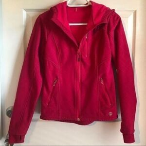 Pink Fitted Rain Jacket with Hood